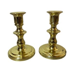 Vintage Brass Taper Candle Holders Set of 2 Ornate Pedestal Style